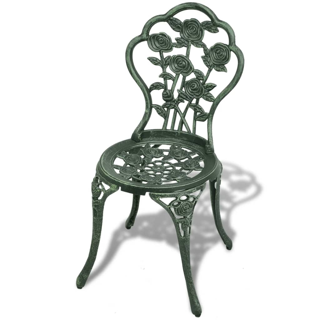3Dílný Bistro Set Litý Hliník Zelený