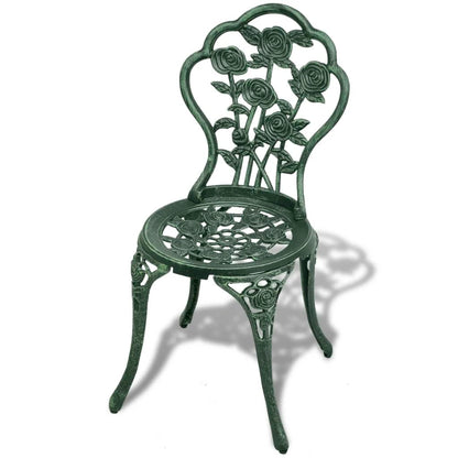 3Dílný Bistro Set Litý Hliník Zelený