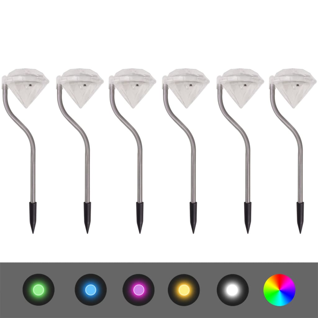 Solární Zahradní Led Svítidla 6 Ks 9 X 7,8 X 29,5 Cm