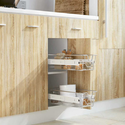 Vysouvací Drátěné Košíky 2 Ks Stříbrné