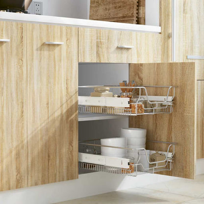 Vysouvací Drátěné Košíky 2 Ks Stříbrné