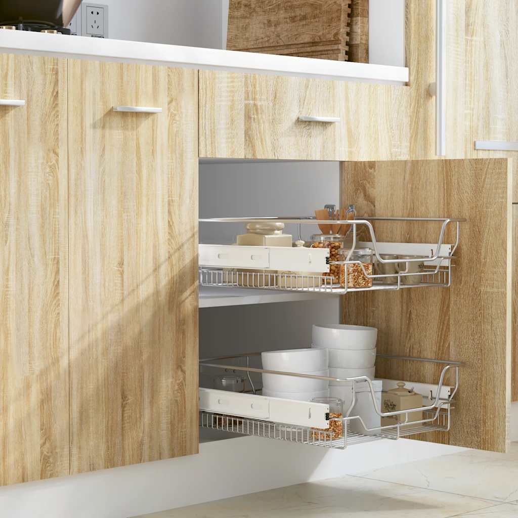 Vysouvací Drátěné Košíky 2 Ks Stříbrné