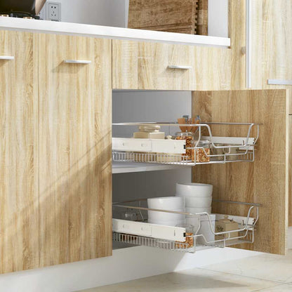 Vysouvací Drátěné Košíky 2 Ks Stříbrné