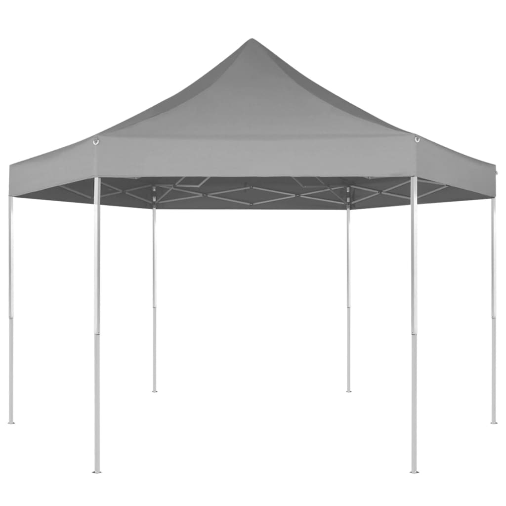 Nůžkový Skládací Party Stran Hexagon Šedý 3,6 X 3,1 M