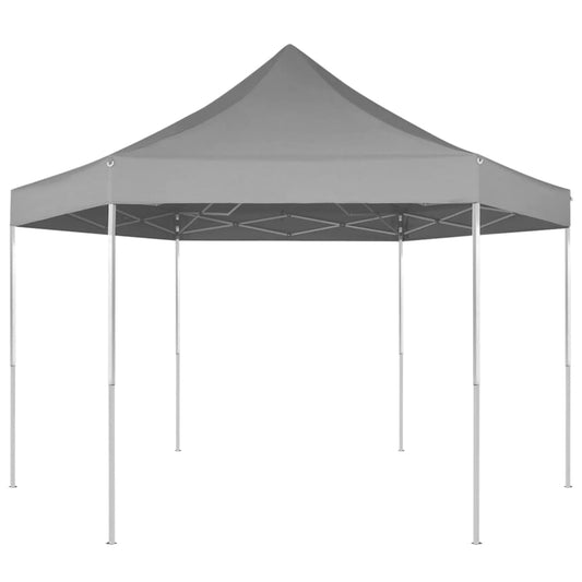 Nůžkový Skládací Party Stran Hexagon Šedý 3,6 X 3,1 M