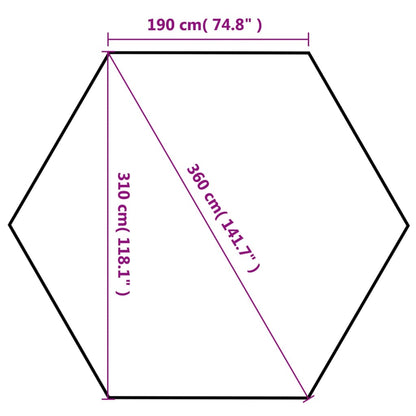 Nůžkový Skládací Party Stran Hexagon Šedý 3,6 X 3,1 M