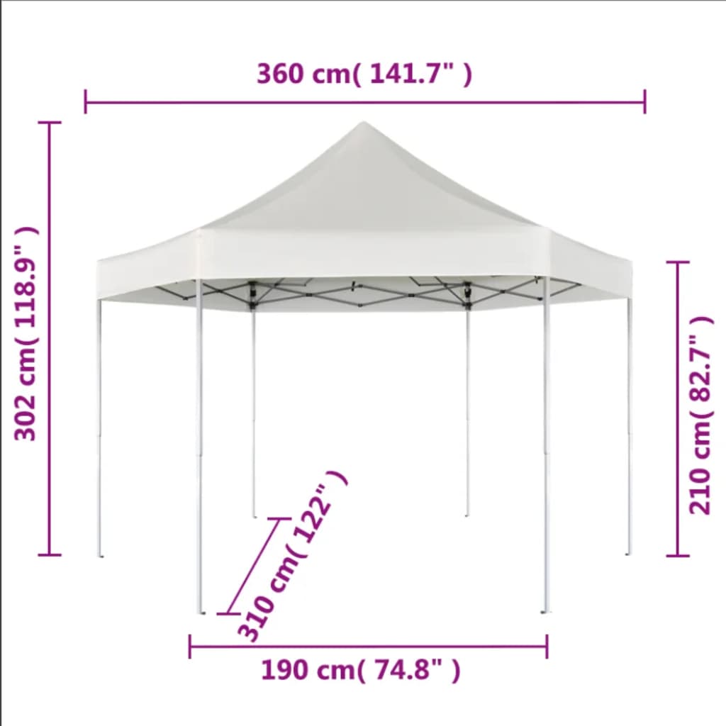 Nůžkový Skládací Party Stran Hexagon Šedý 3,6 X 3,1 M