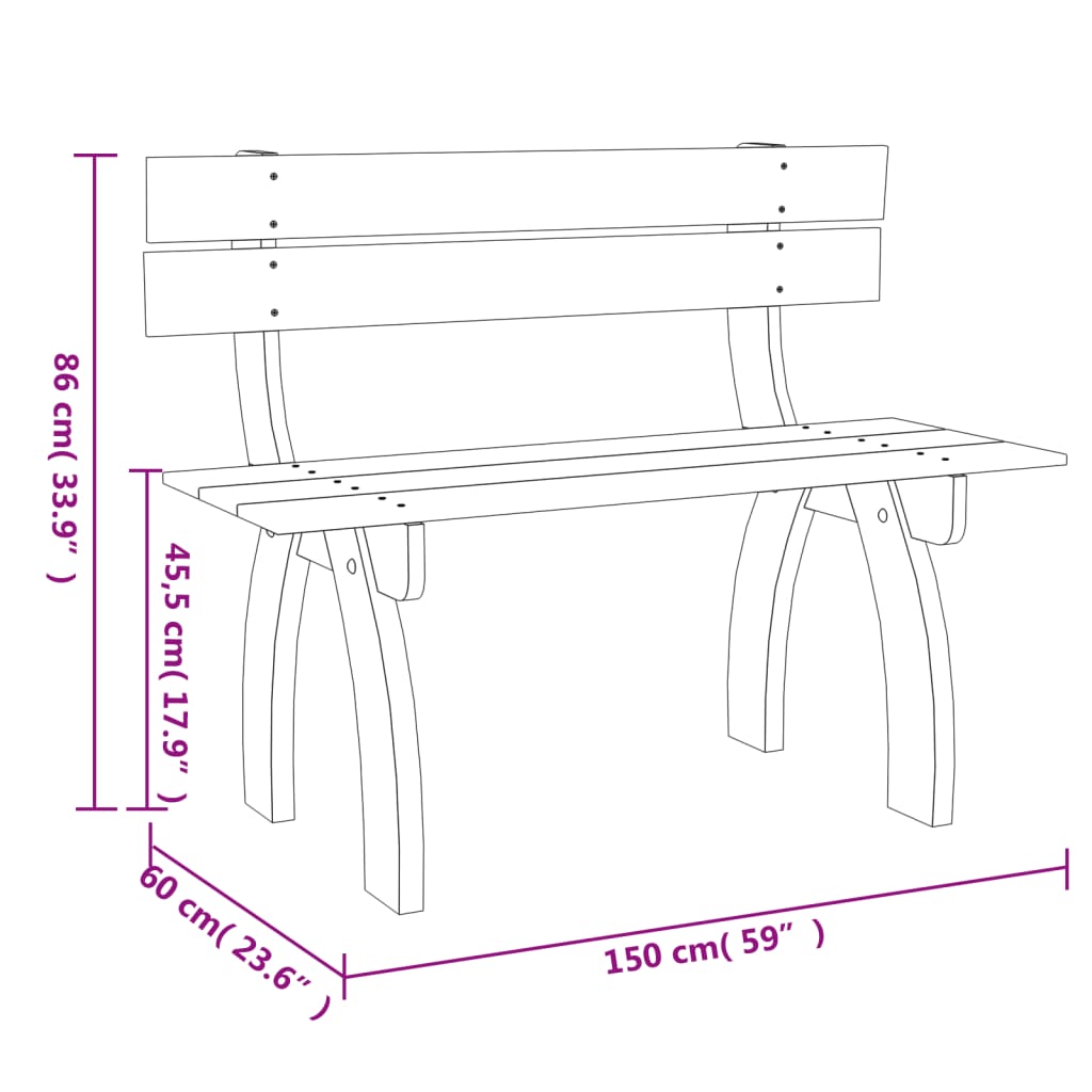 Zahradní Lavice 150 Cm Impregnované Borové Dřevo