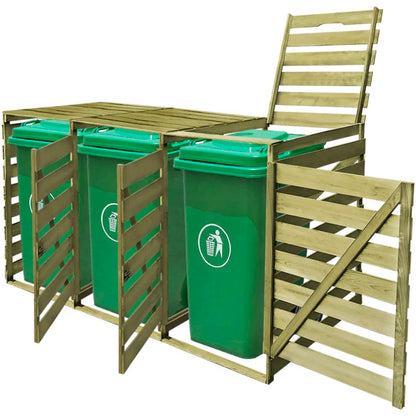 Přístřešek Na Tři Popelnice 240 L Impregnované Dřevo