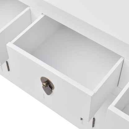 Příborník V Čínském Stylu Masivní Dřevo Bílý