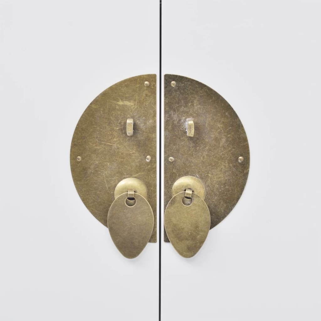 Příborník V Čínském Stylu Masivní Dřevo Bílý