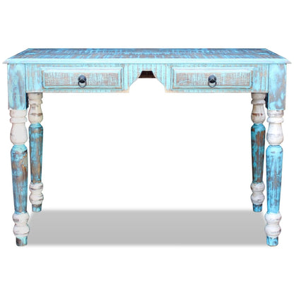 Psací Stůl Masivní Recyklované Dřevo Bílá