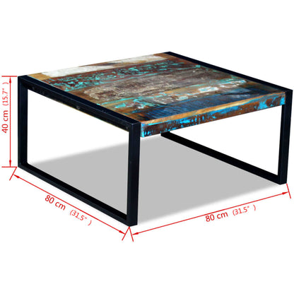 Konferenční Stolek Masivní Recyklované Dřevo 80 X 80 X 40 Cm