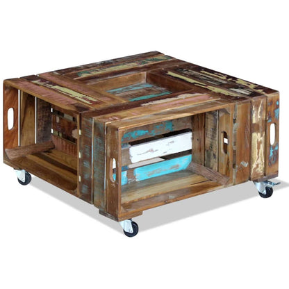 Konferenční Stolek Masivní Recyklované Dřevo 70X70X35 Cm