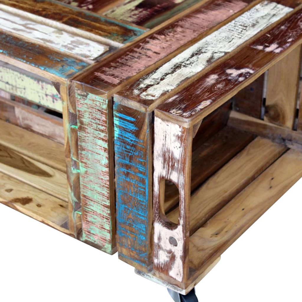 Konferenční Stolek Masivní Recyklované Dřevo 70X70X35 Cm