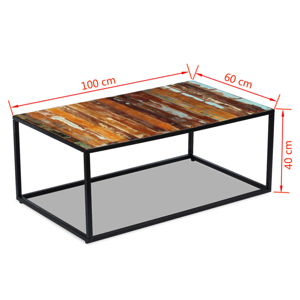 Konferenční Stolek Masivní Pražcové Dřevo 100 X 60 X 40 Cm