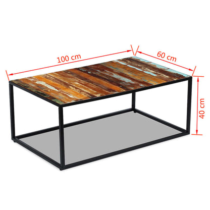 Konferenční Stolek Masivní Pražcové Dřevo 100 X 60 X 40 Cm