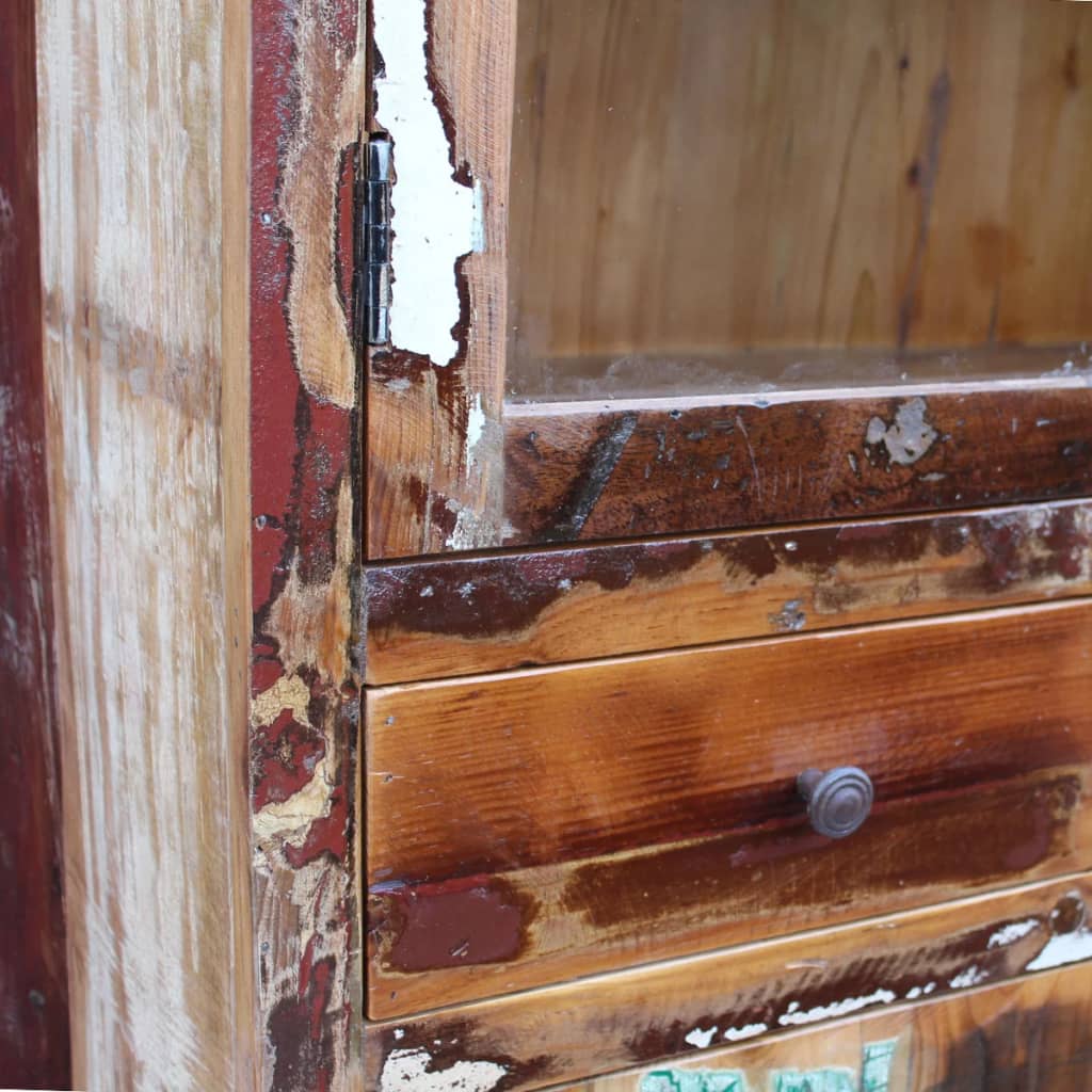 Kredenc Masivní Recyklované Dřevo 90 X 40 X 190 Cm