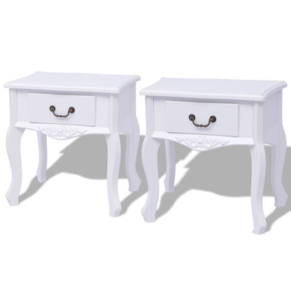 Noční Stolky 2 Ks Mdf Bílé