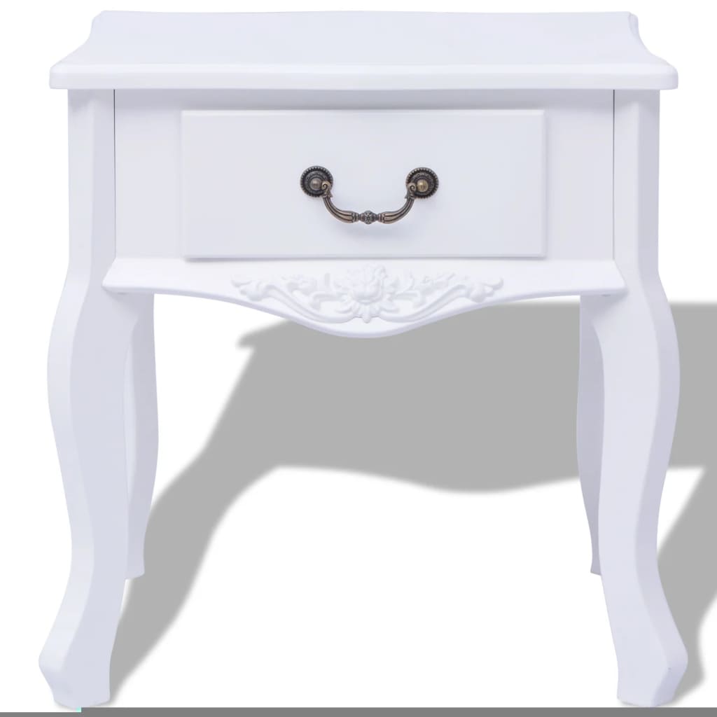 Noční Stolky 2 Ks Mdf Bílé