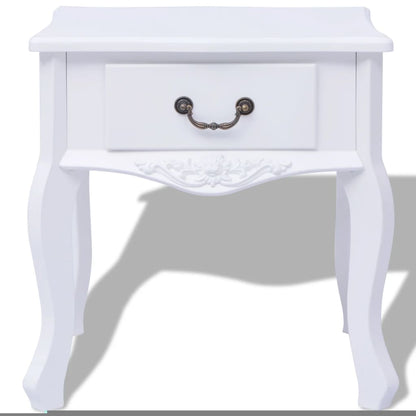 Noční Stolky 2 Ks Mdf Bílé