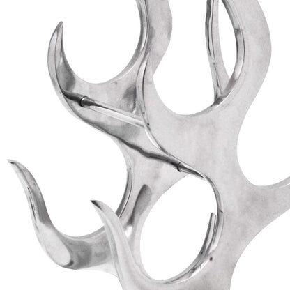 Stojan Na Víno Ve Tvaru Plamenů Hliníkový Stříbrný 9 Láhví