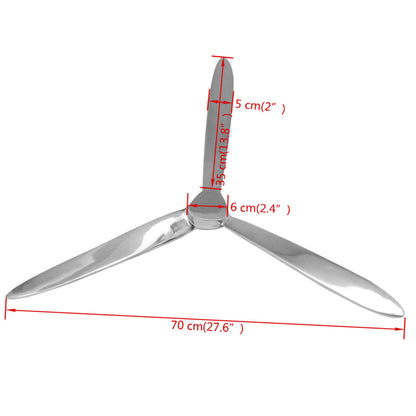 Nástěnná Vrtule, Hliník Stříbrná 70 Cm