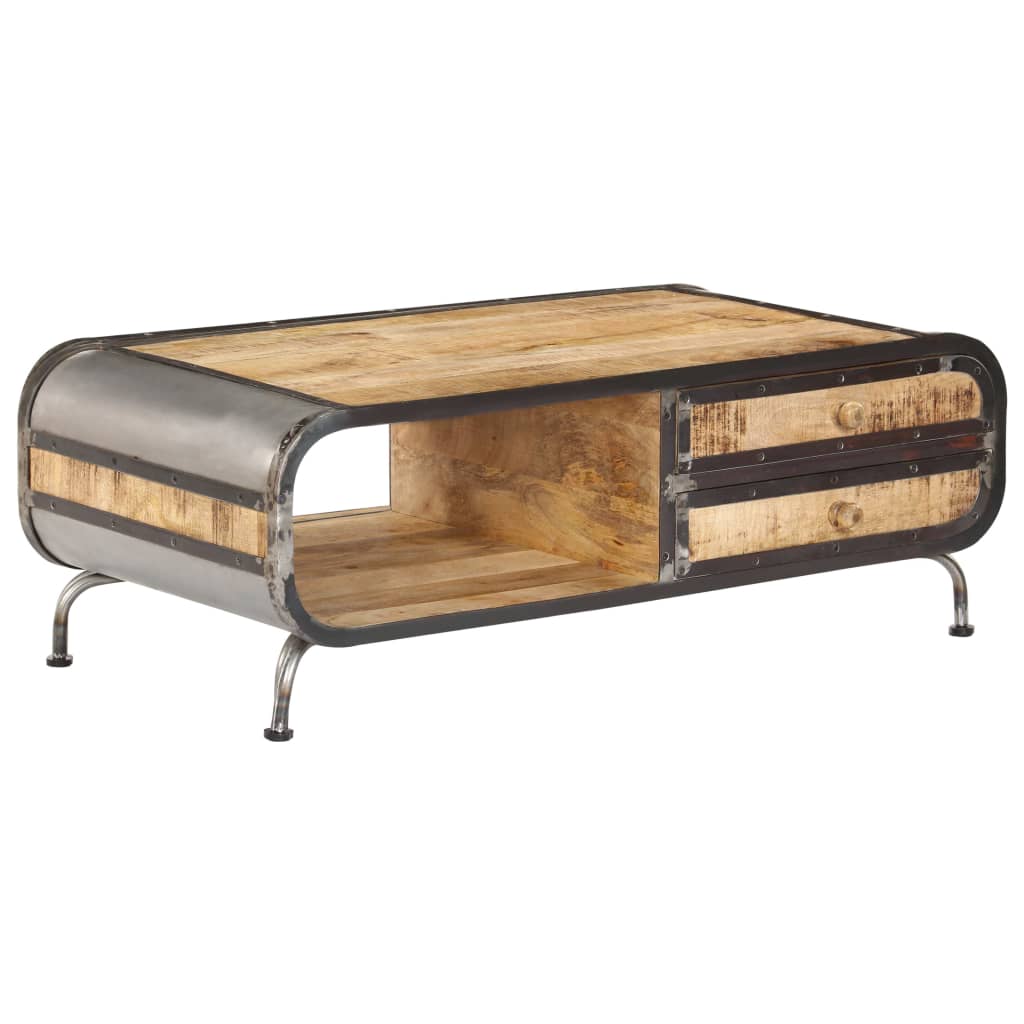 Konferenční Stolek 100 X 50 X 35 Cm Masivní Mangovníkové Dřevo Světle Hnědá