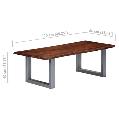 Konferenční Stolek S Živou Hranou 115X60X40 Cm Masivní Akácie