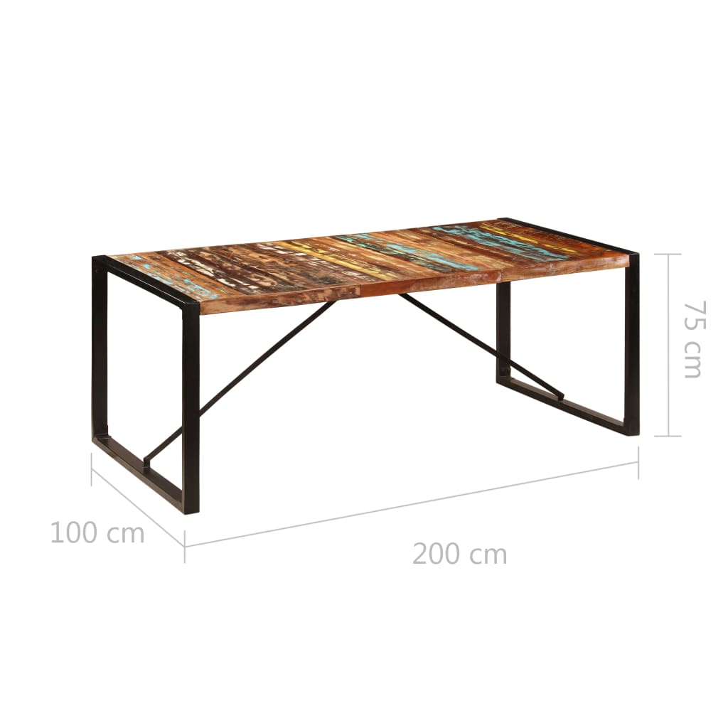 Jídelní Stůl 200 X 100 X 75 Cm Masivní Recyklované Dřevo