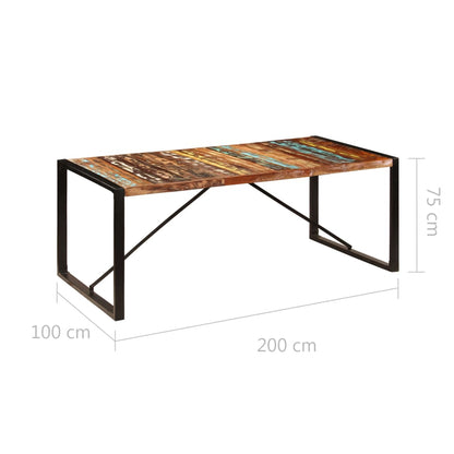 Jídelní Stůl 200 X 100 X 75 Cm Masivní Recyklované Dřevo