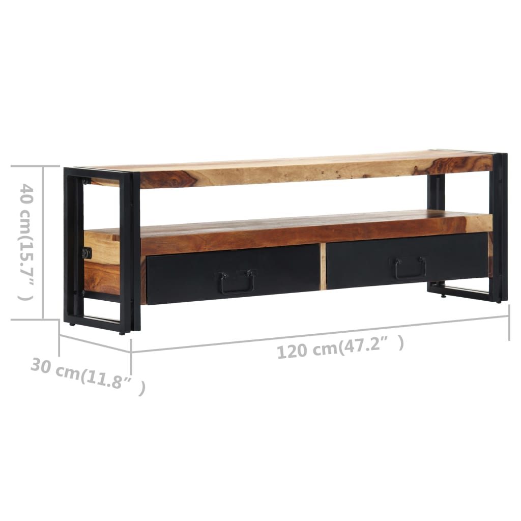 Tv Stolek 120 X 30 X 40 Cm Masivní Akáciové Dřevo