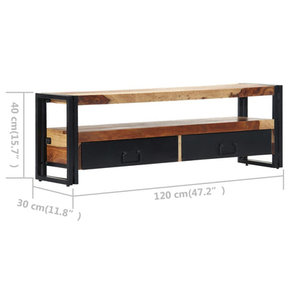 Tv Stolek 120 X 30 X 40 Cm Masivní Akáciové Dřevo