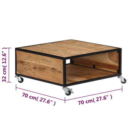 Konferenční Stolek 70 X 70 X 32 Cm Masivní Akáciové Dřevo