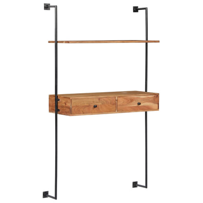 Nástěnný Psací Stůl 90 X 40 X 170 Cm Masivní Akáciové Dřevo