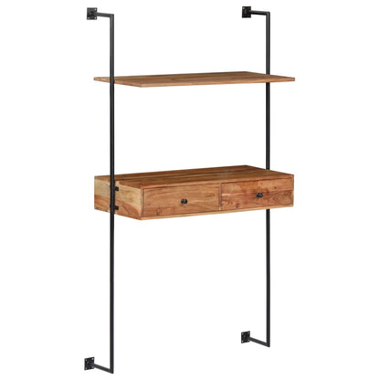 Nástěnný Psací Stůl 90 X 40 X 170 Cm Masivní Akáciové Dřevo