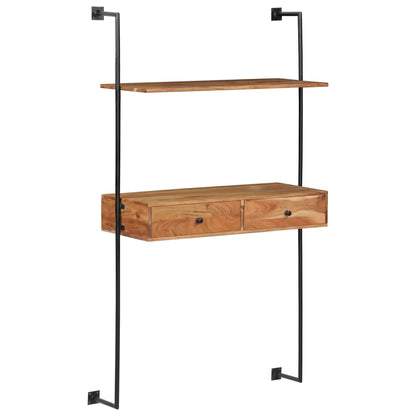 Nástěnný Psací Stůl 90 X 40 X 170 Cm Masivní Akáciové Dřevo