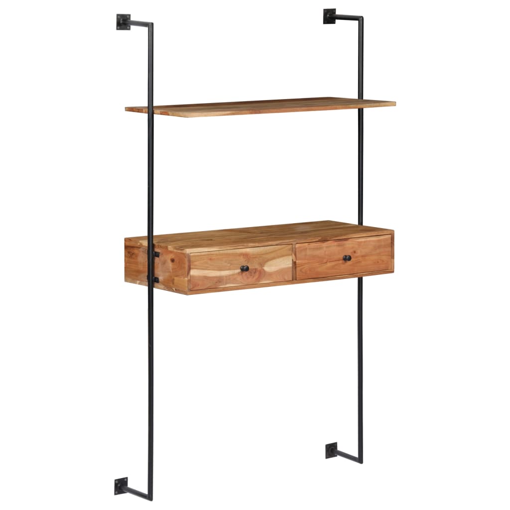 Nástěnný Psací Stůl 90 X 40 X 170 Cm Masivní Akáciové Dřevo