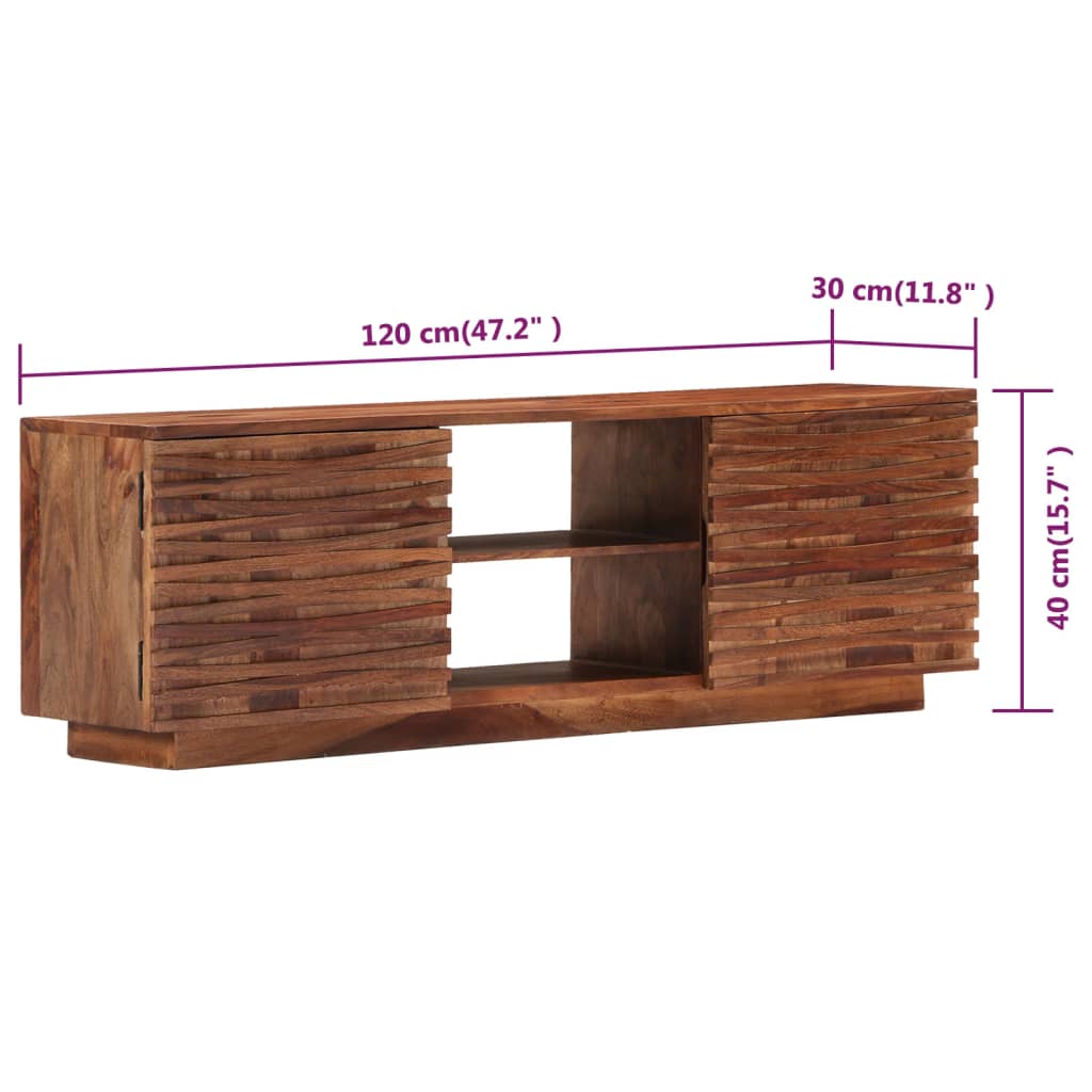 Tv Stolek 120 X 30 X 40 Cm Masivní Sheeshamové Dřevo