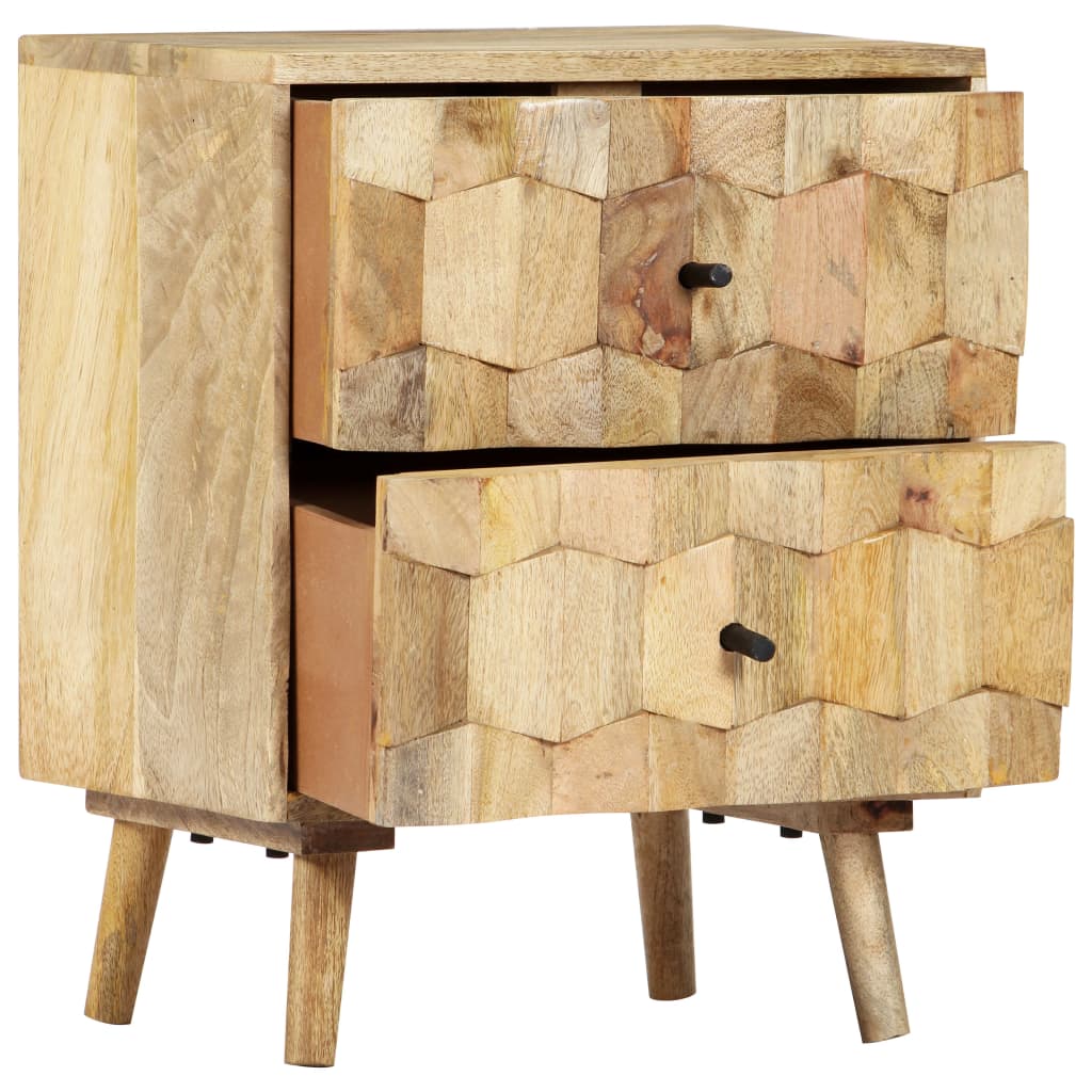 Noční Stolek 40 X 30 X 50 Cm Masivní Mangovníkové Dřevo