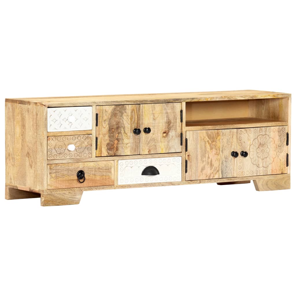 Tv Stolek 120 X 30 X 40 Cm Masivní Mangovníkové Dřevo