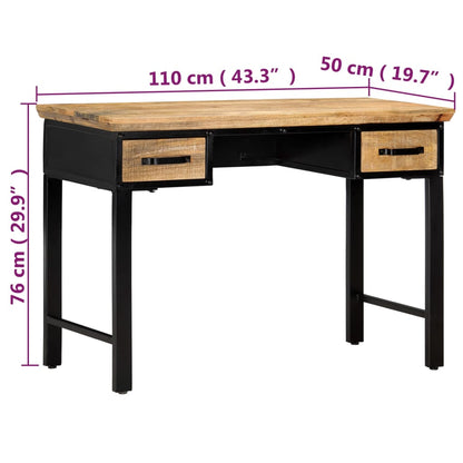 Psací Stůl 110 X 50 X 76 Cm Masivní Mangovníkové Dřevo