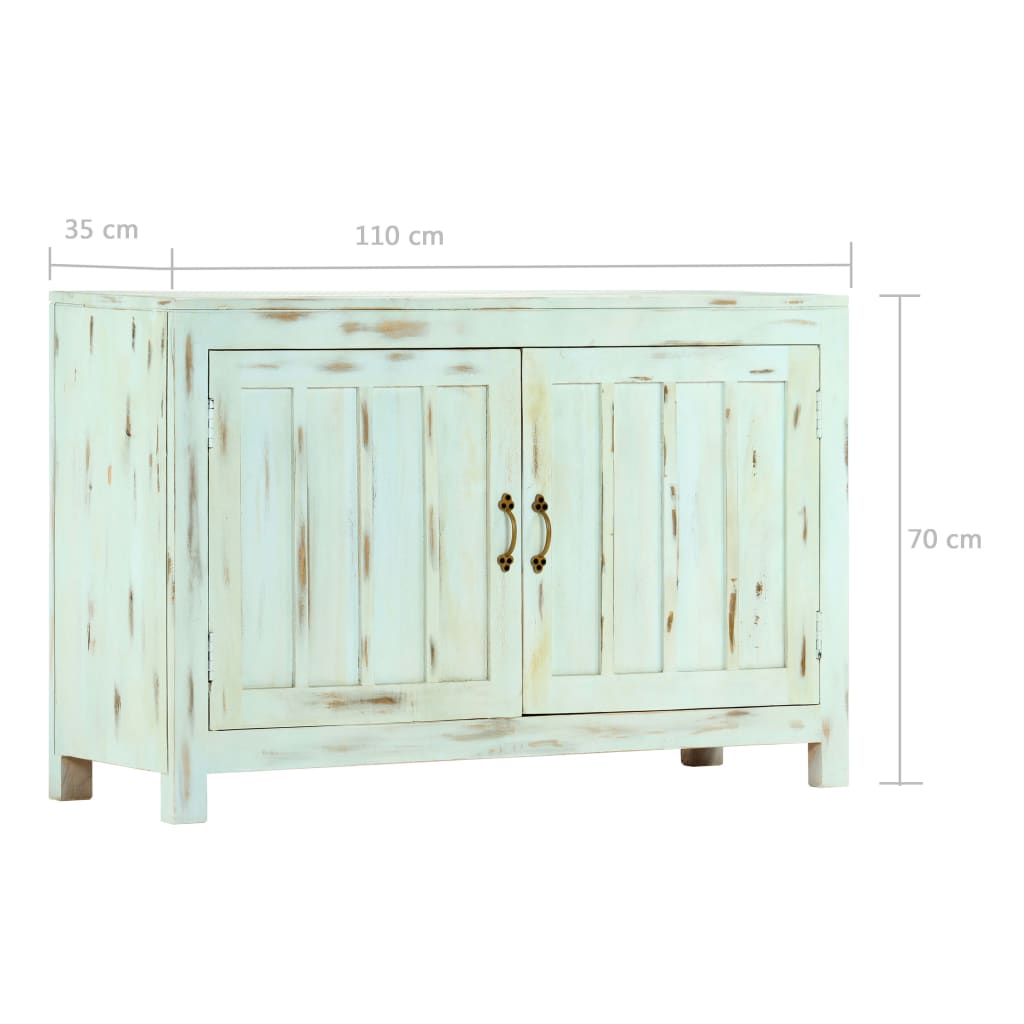 Příborník Světle Modrý 110X35X70 Cm Masivní Mangovníkové Dřevo