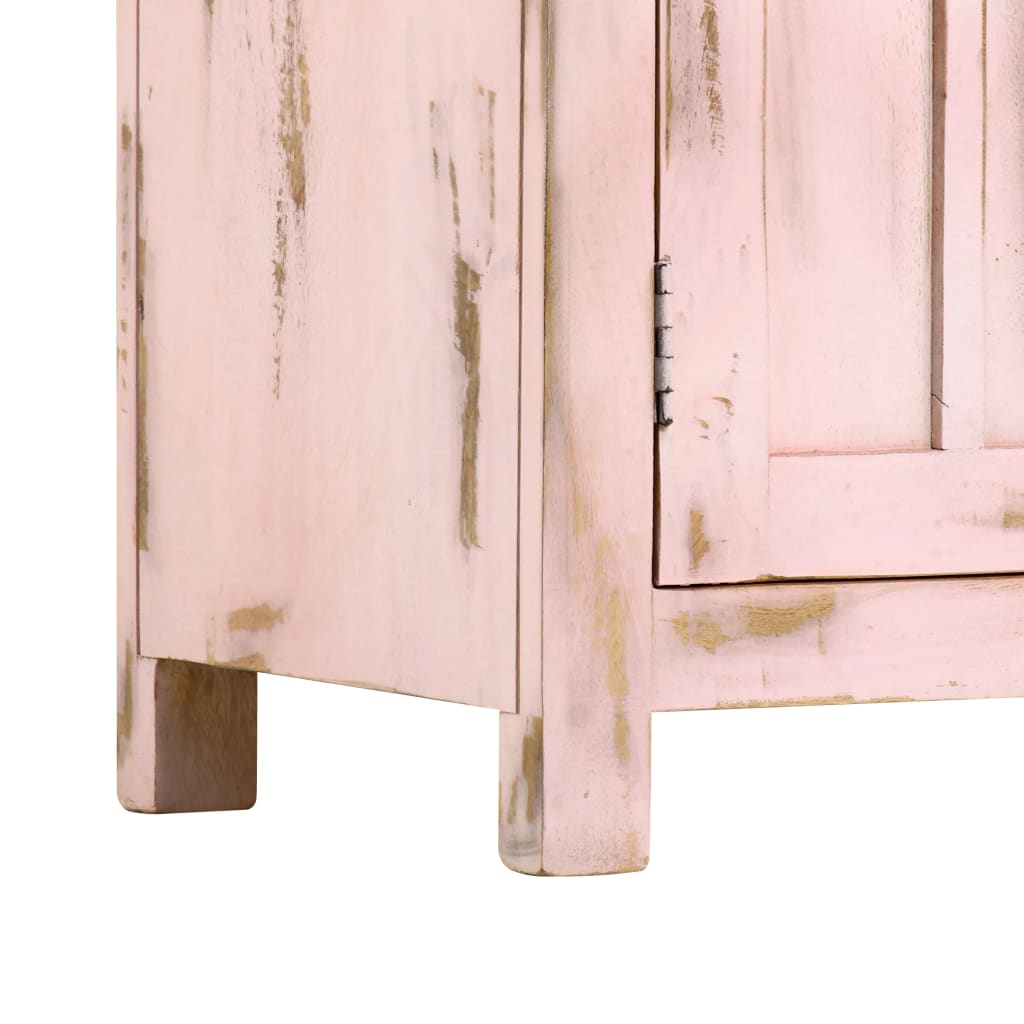 Příborník Světle Růžový 110X35X70 Cm Masivní Mangovníkové Dřevo