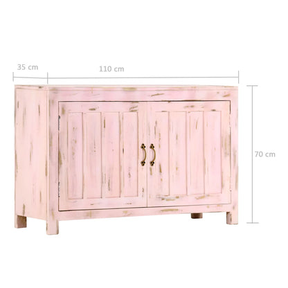 Příborník Světle Růžový 110X35X70 Cm Masivní Mangovníkové Dřevo