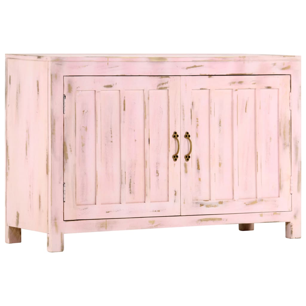 Příborník Světle Růžový 110X35X70 Cm Masivní Mangovníkové Dřevo