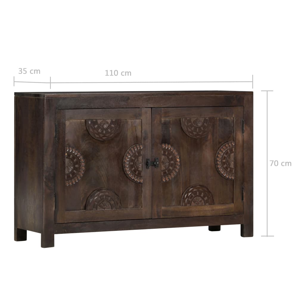 Příborník Vyřezávaný Design 110 X 35 X 70 Cm Masivní Mangovník