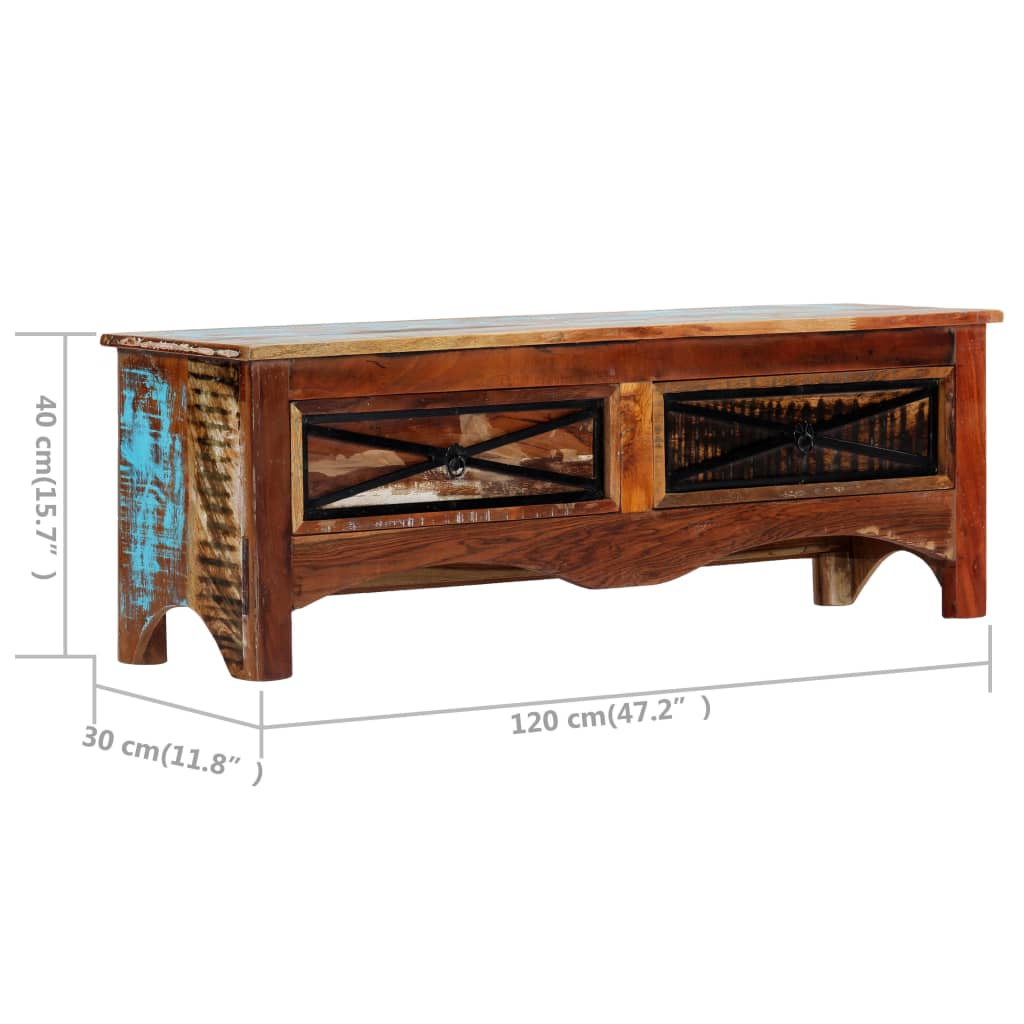 Tv Stolek 120 X 30 X 40 Cm Masivní Recyklované Dřevo