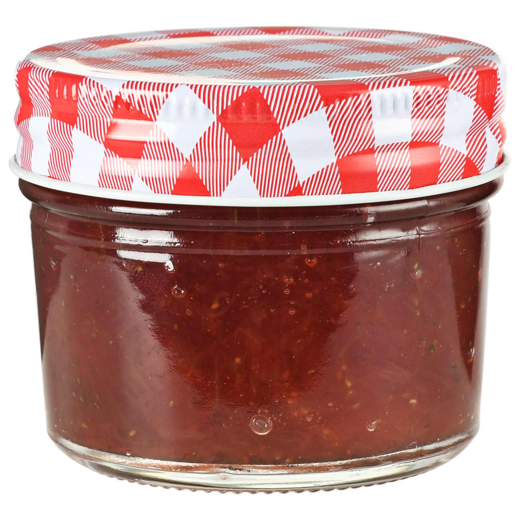 Zavařovací Sklenice S Bíločervenými Víčky 48 Ks 110 Ml
