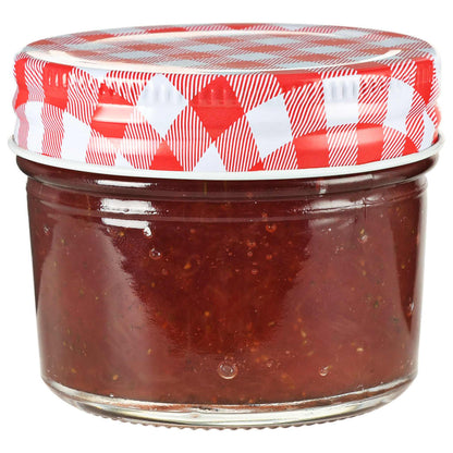 Zavařovací Sklenice S Bíločervenými Víčky 48 Ks 110 Ml